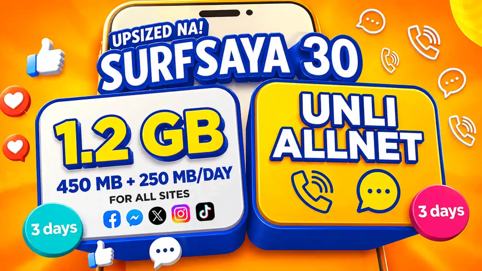TNT SurfSaya 2 TNT SurfSaya 30 Promo Data All Net Calls Texts Philippines